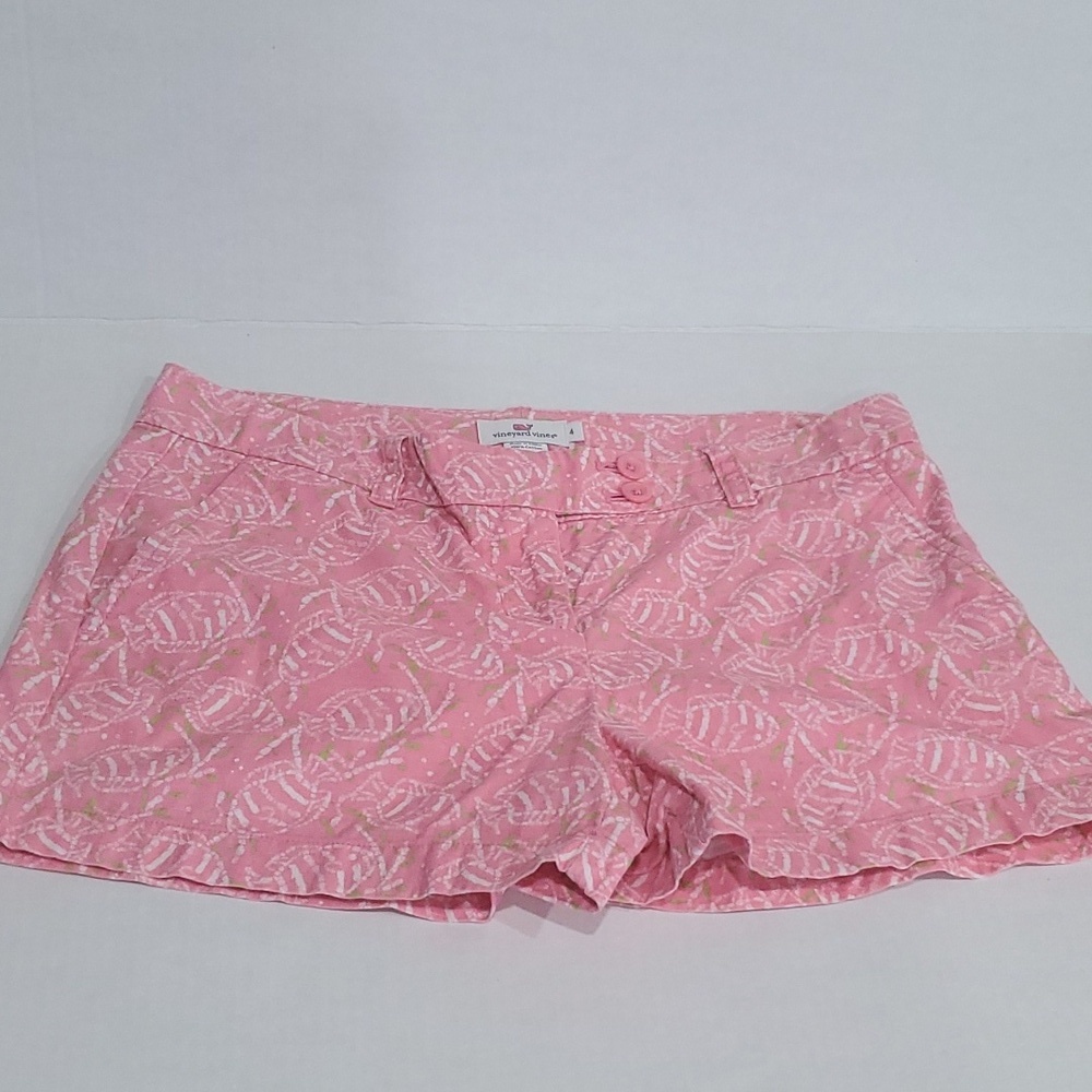 Vineyard Vines Pink Fish Print Casual Short